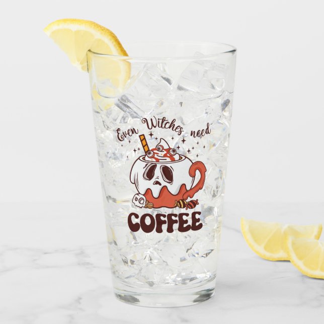Verre Même les sorcières ont besoin de café (Devant glace)