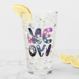 Verre Meow - Cute Cat Silhouettes et Empreintes de patte