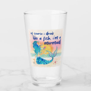 Verre Mer de Mermaid   Boire Comme Un Poisson Plage Trop