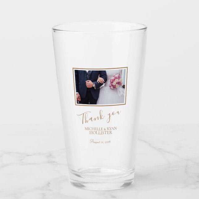 Verre Merci de mariage élégant Photo (Devant)