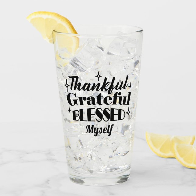 Verre Merci, Gratuit, Béni Étincelant Thanksgiving (Devant glace)