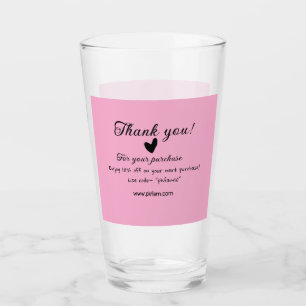 Verre Merci pour l'achat des détails de la famille rose