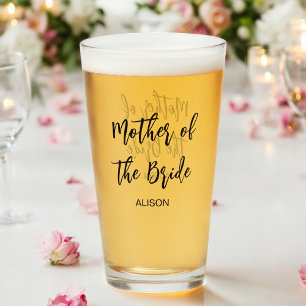 Verre Mère de la mariée Mariage noir blanc Coupe de verr