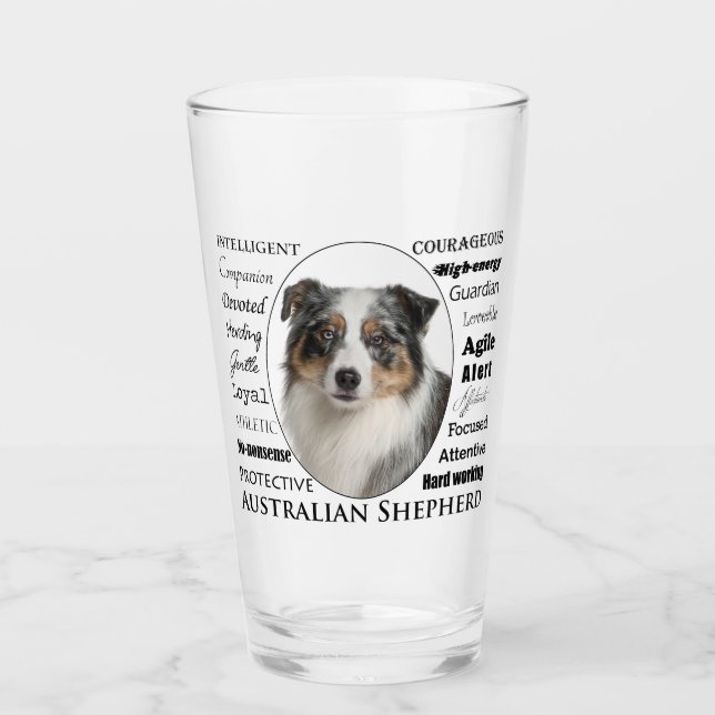 Verre Merle Australian Shepherd (Devant)