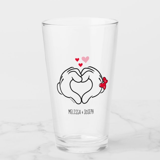 Verre Mickey et Minnie faire le coeur signe avec les mai (Devant)