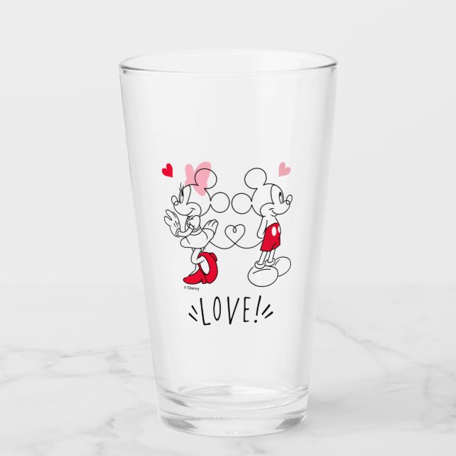 Verre Mickey et Minnie | Saint Valentin Amour (Devant)