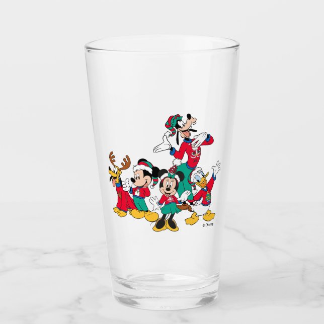 Verre Mickey & Friends | Costumes de Noël (Devant)