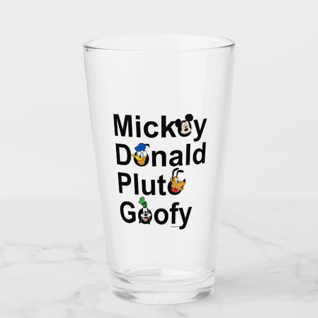 Verre Mickey & Friends | Mickey Donald Pluto Goofy (Devant)