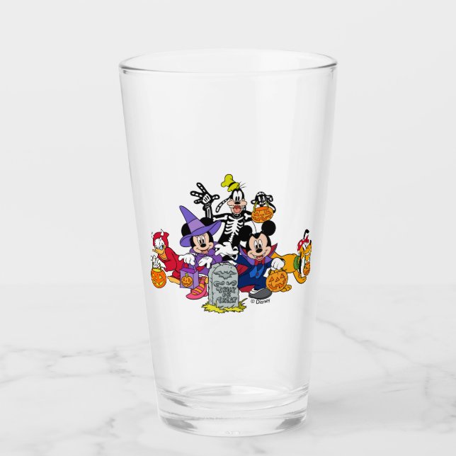 Verre Mickey Halloween amusant avec les amis (Devant)