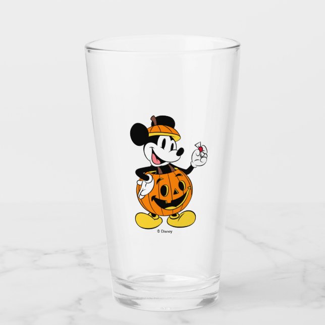 Verre Mickey Mouse habillée en Citrouille (Devant)