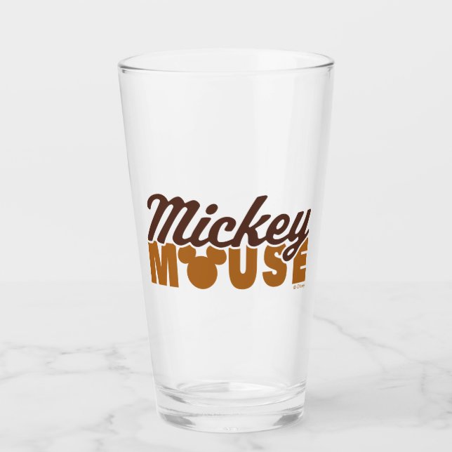 Verre Mickey Mouse Icon Name Typography (Devant)