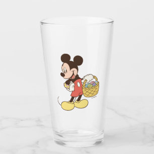 Verre Mickey Mouse tenant le panier des oeufs de Pâques