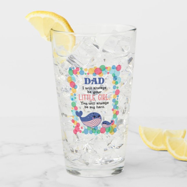 Verre Mignonne Baleine Papa Je Serai Toujours Votre Peti (Devant glace)