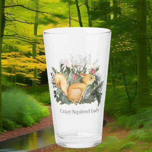 Verre mignonne dame d'écureuil fou