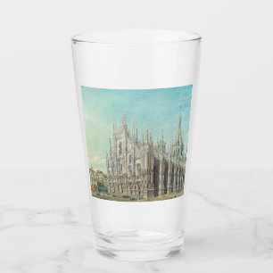 Verre Milan Piazza del Duomo années 1850 par Carlo Bosso