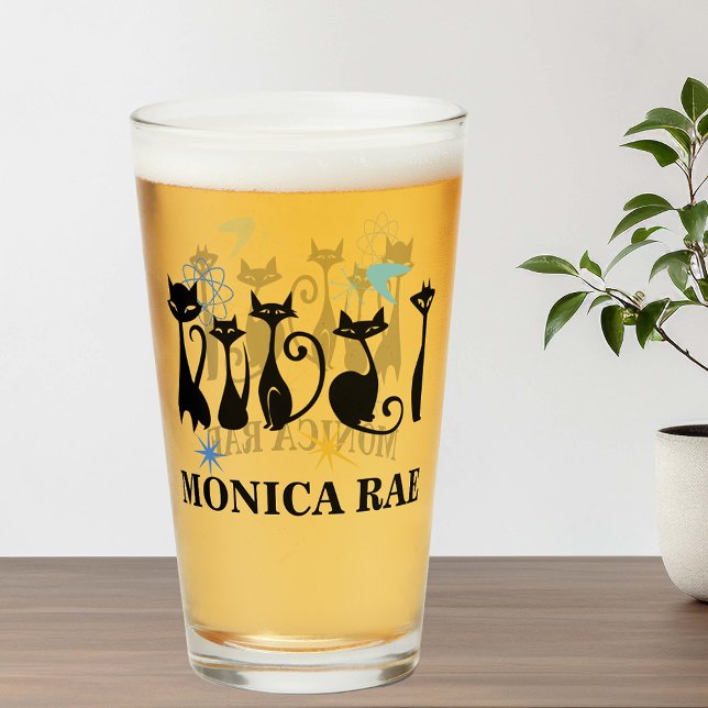 Verre Milieu du siècle moderne les années 50 Black Cats (Créateur téléchargé)