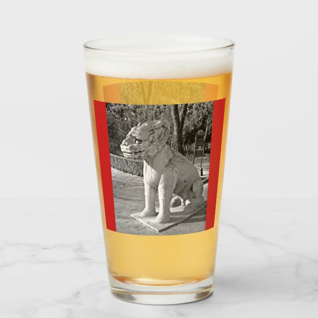 Verre Ming Tombs Dragon B&W (Devant (rempli))