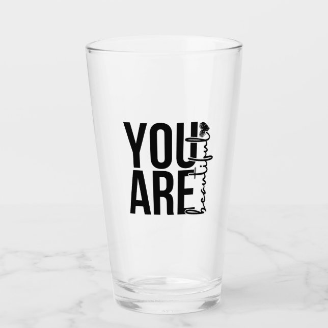 Verre Minimalist “Beautiful” Typography Design – Black a (Devant)