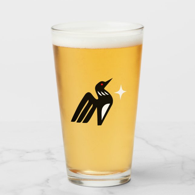 Verre Minnesota Loon & North Star (Devant (rempli))