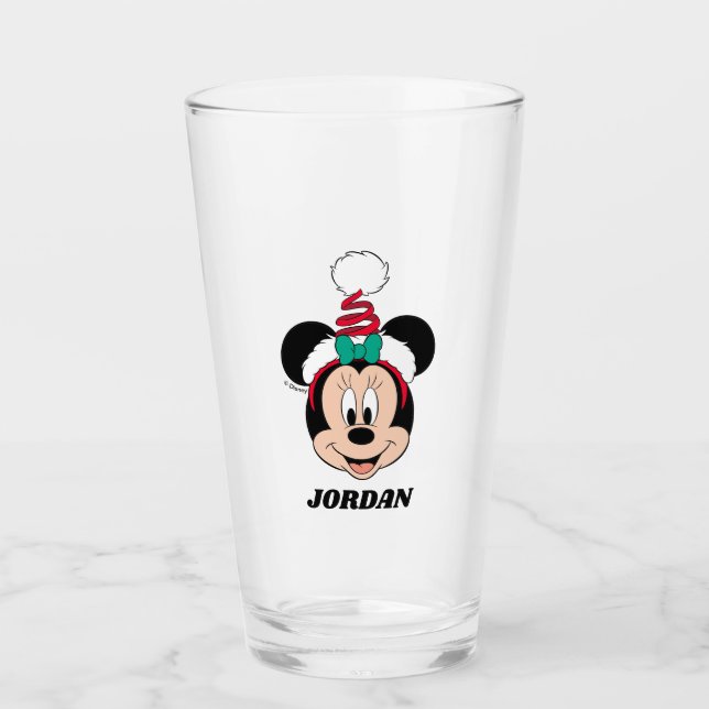Verre Minnie | Casquette de Noël mignon (Devant)