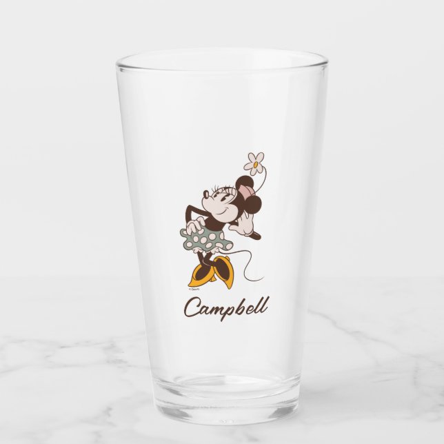 Verre Minnie Mouse | Minnie | Ajouter Votre Nom (Devant)