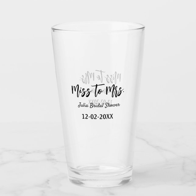 Verre Miss à Mme douche nuptiale style simple ajouter no (Devant)