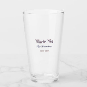 Verre Miss à Mme fête de mariage ajouter nom date année