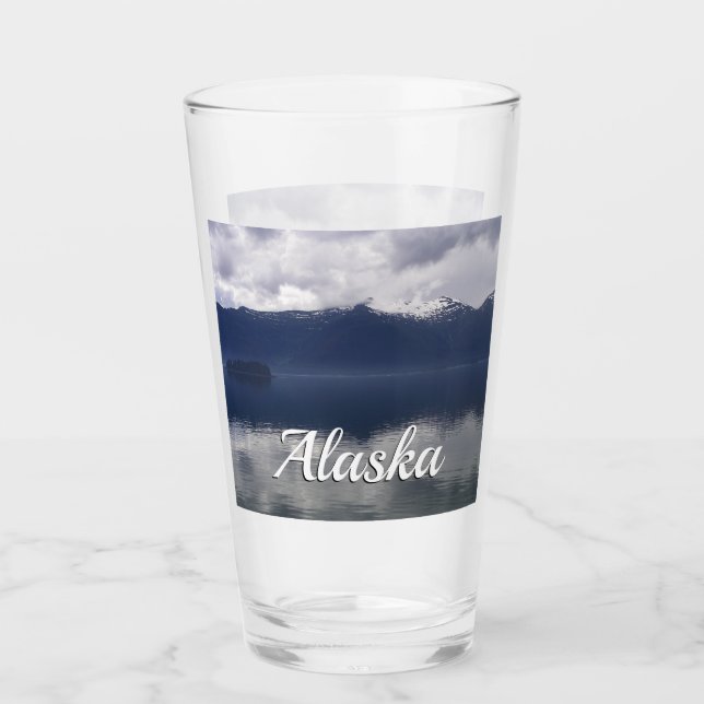 Verre Misty Alaskan Sea dans les tons bleu (Devant)