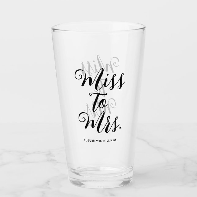 Verre Mlle à Mme Modern Fête des mariées Bachelorette (Devant)