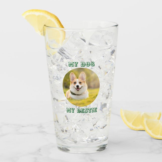 Verre Modèle photo personnalisé pour My Dog - My Best (Devant glace)