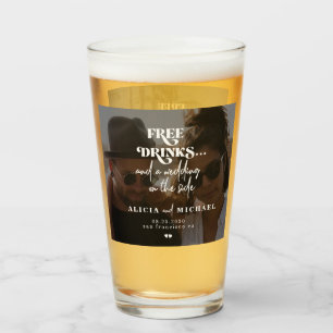 Verre Moderne 2 photos boissons gratuites mariage enregi