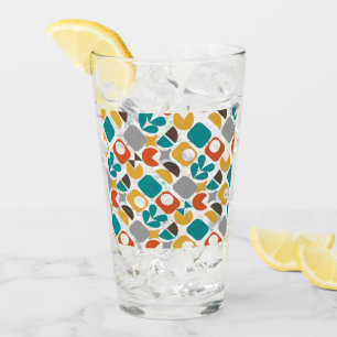 Verre Moderne du milieu du siècle géométrique coloré rét