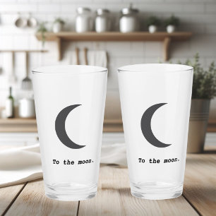 Verre Moderne simple à la citation de la lune