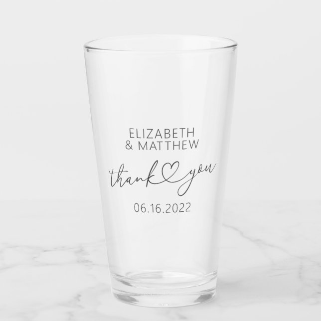 Verre Moderne Simple Élégant Chic Minimal Mariage de coe (Devant)