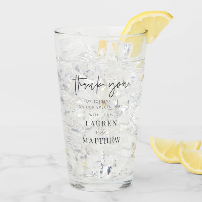 Verre Moderne Simple minimaliste chic Mariage Merci (Dos glace)