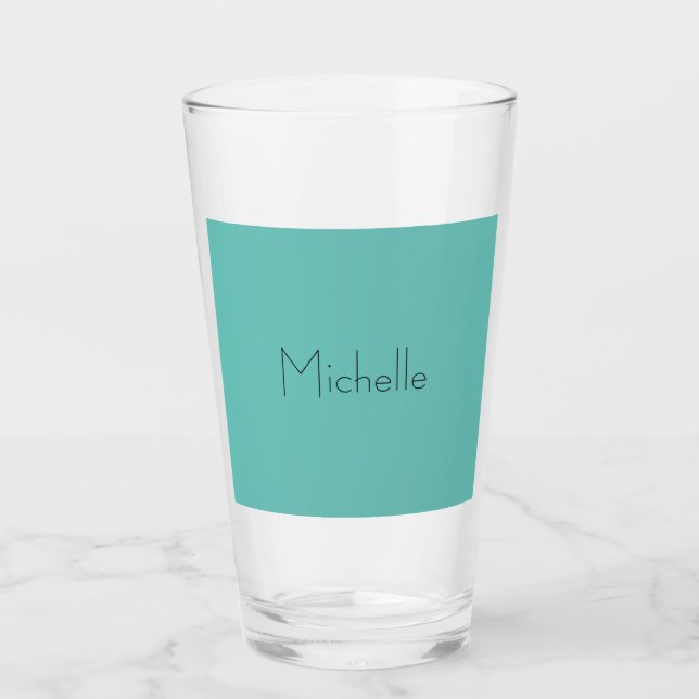 Verre Moderne tendance Élégant Bleu Simple Blanc (Devant)