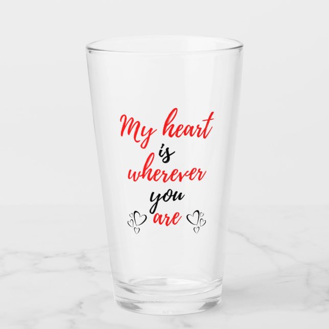 Verre Mon Coeur Est Là Où Vous Êtes Noir (Devant)