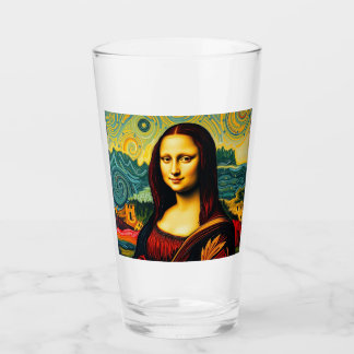 Verre Mona Van Gogh style Whimsical Lisa Glass Cup