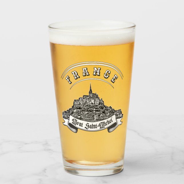 Verre Monastère médiéval Mont Saint Michel. France. (Devant (rempli))