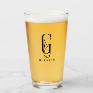 Verre Monogramme classique initial G avec nom de famille