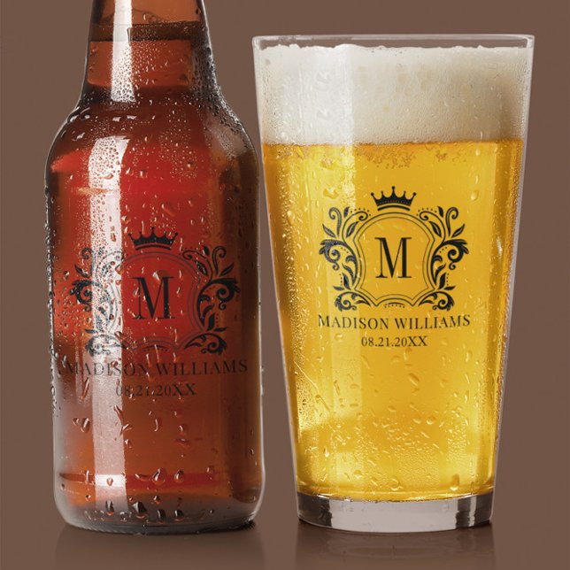 Verre Monogramme de la couronne de crête royale (Créateur téléchargé)