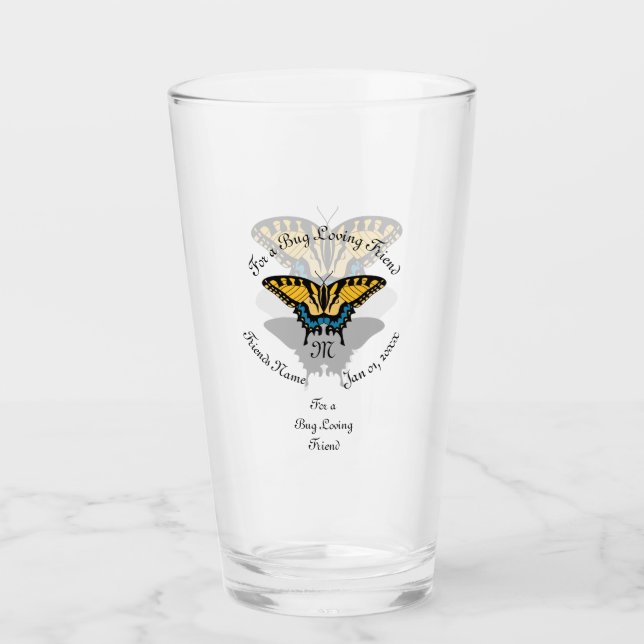 Verre Monogramme de papillon Swallowtail (Devant)