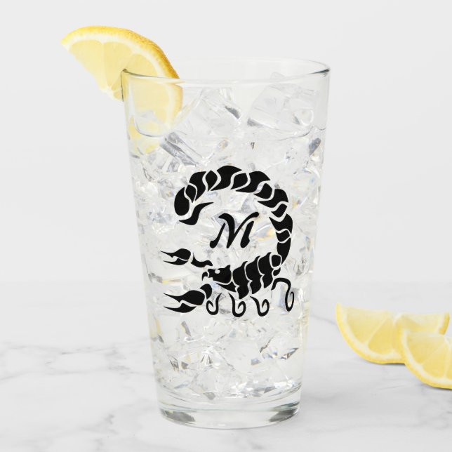 Verre Monogramme de scorpion noire de la tribu (Devant glace)