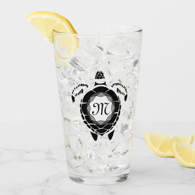 Verre Monogramme de shellback de tortue diamant (Devant glace)