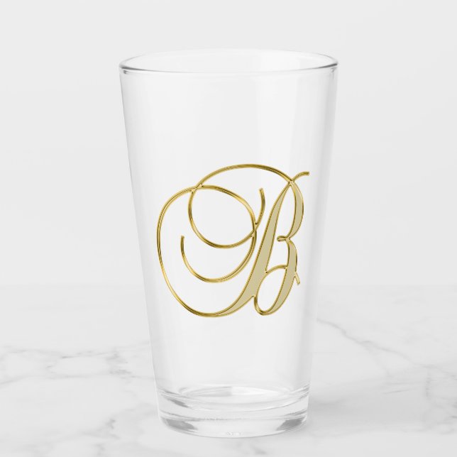 Verre Monogramme d'or B (Devant)