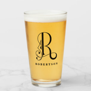 Verre Monogramme élégant classique Recherche initiale & 