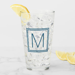 Verre Monogramme encadré de bleu d'océan
