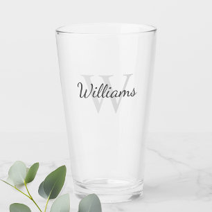 Verre Monogramme et nom personnalisés
