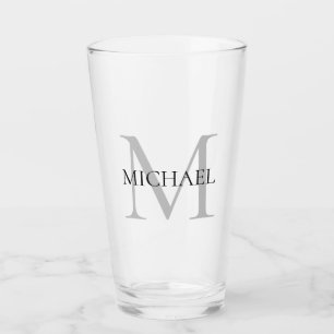 Verre Monogramme et nom personnalisés