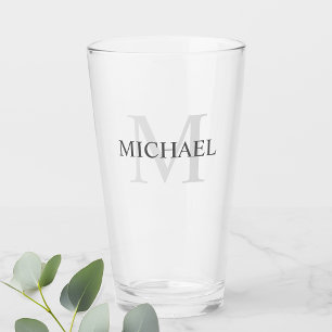 Verre Monogramme et nom personnalisés classiques